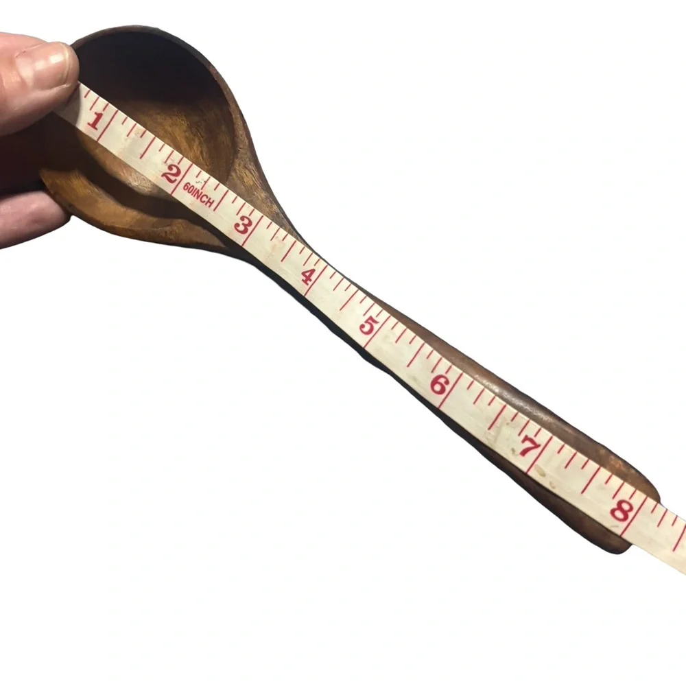 Handcrafted Wooden Serving Ladle - Brown